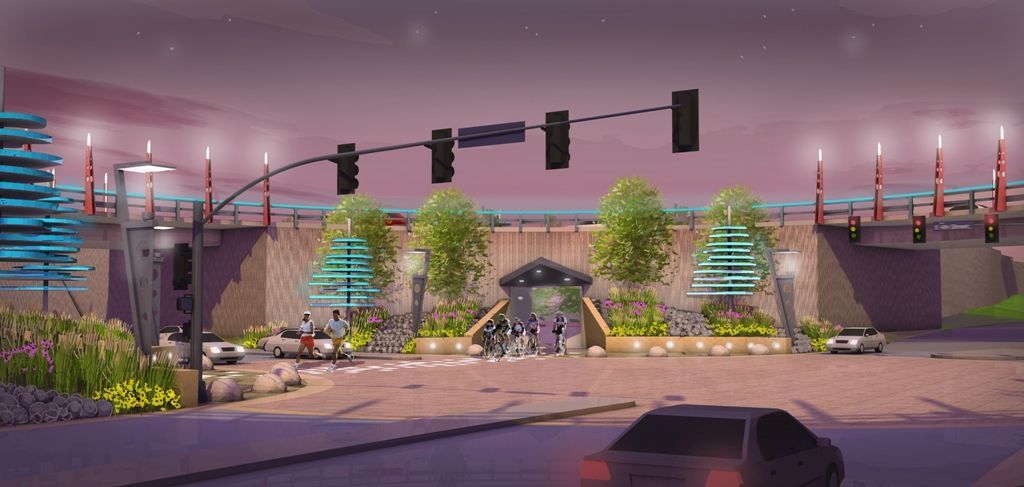 Warlick intersection roundabout